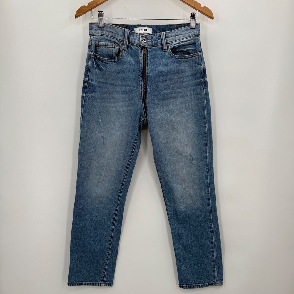 Pistola Charlie Zip Straight Leg Jeans Medium Wash Women's Size 27 - Picture 2 of 8